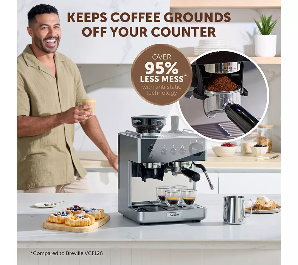 BREVILLE Barista Classic VCF186 Bean to Cup Coffee Machine - Stainless Steel
