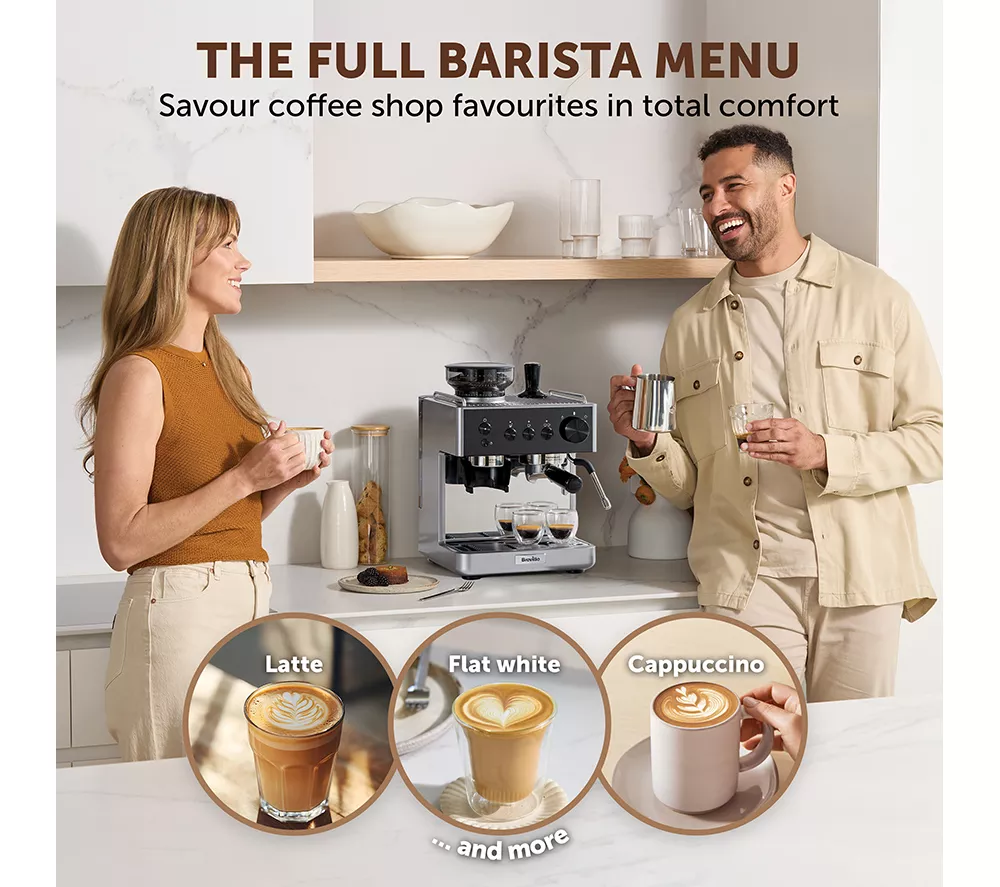 BREVILLE Barista Classic VCF186 Bean to Cup Coffee Machine - Stainless Steel