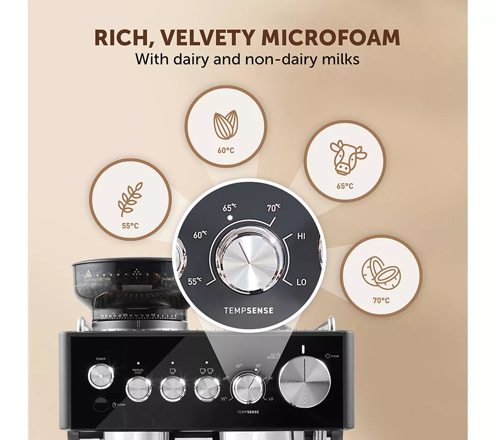 BREVILLE Barista Sense VCF187 Bean to Cup Coffee Machine - Stainless Steel