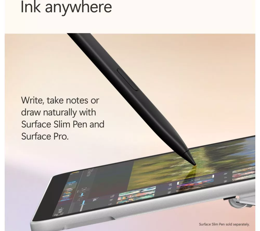 MICROSOFT 12" Surface Pro, Copilot+ PC with keyboard - Snapdragon X Plus, 256 GB SSD, Platinum