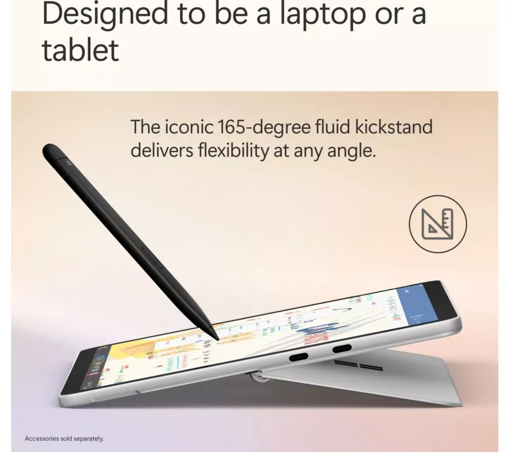 MICROSOFT 12" Surface Pro, Copilot+ PC with keyboard - Snapdragon X Plus, 256 GB SSD, Platinum