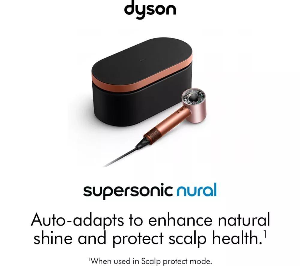 DYSON Supersonic Nural Straight+Wavy Hair Dryer - Amber Silk & Pink Champagne