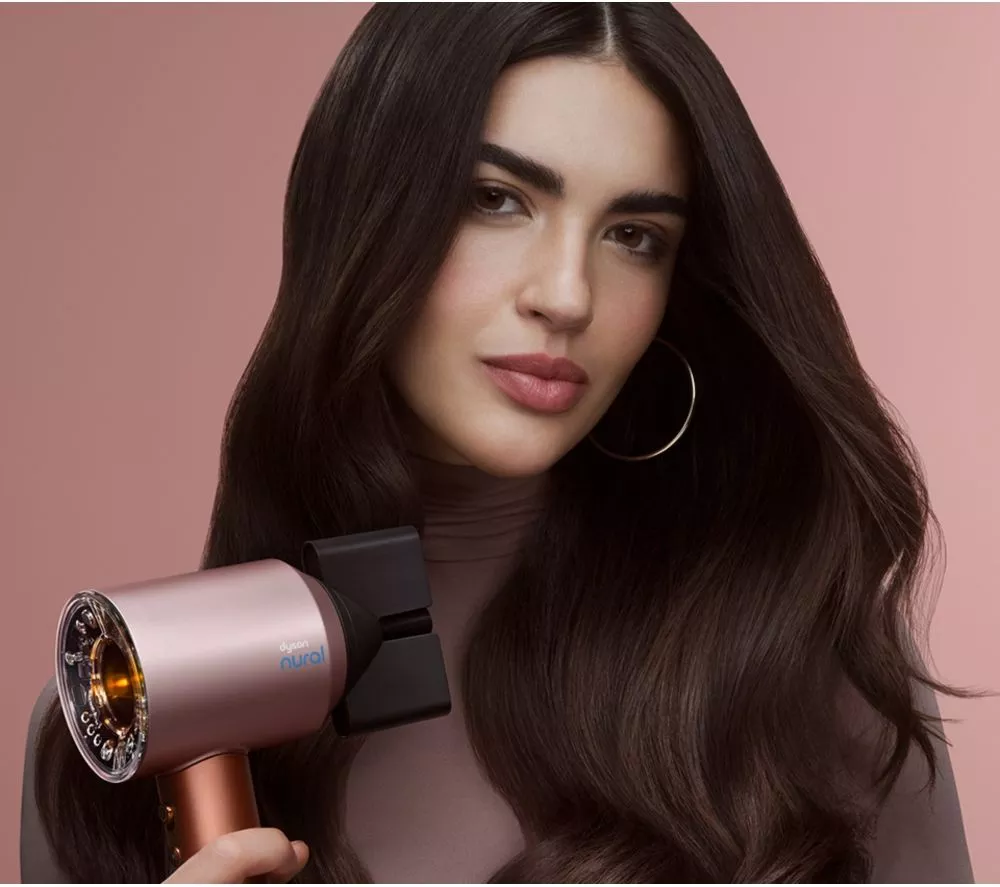 DYSON Supersonic Nural Straight+Wavy Hair Dryer - Amber Silk & Pink Champagne