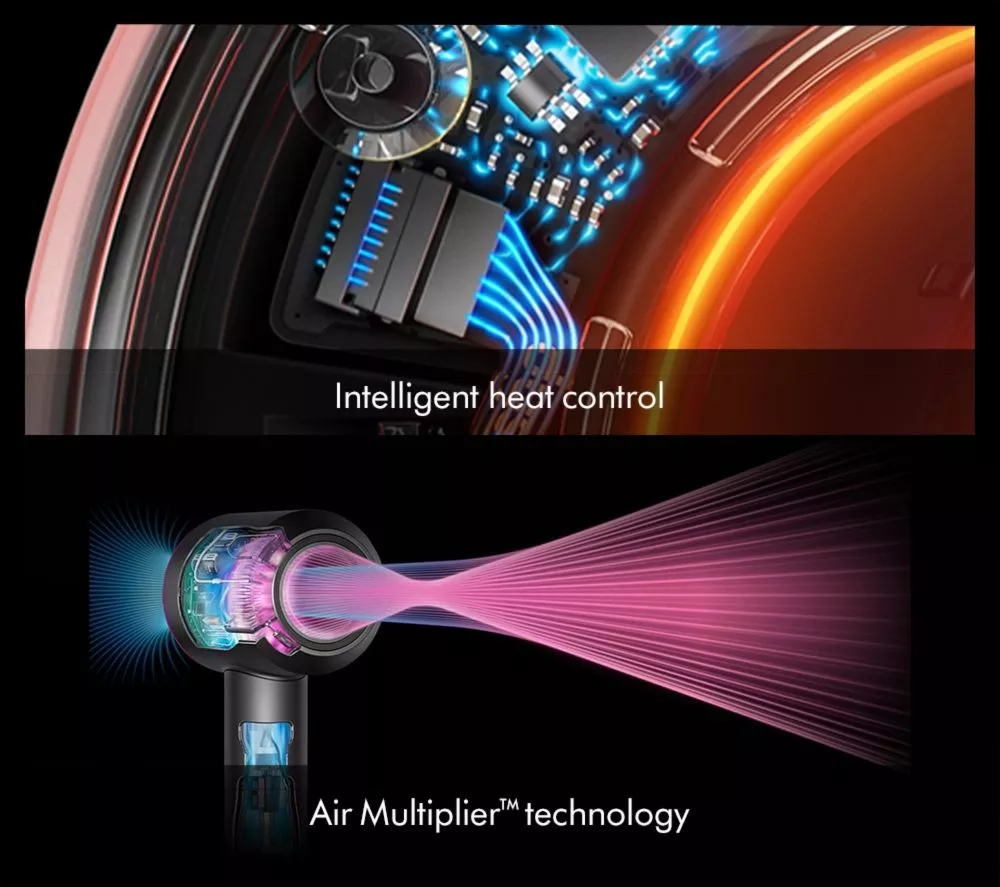DYSON Supersonic Nural Straight+Wavy Hair Dryer - Amber Silk & Pink Champagne
