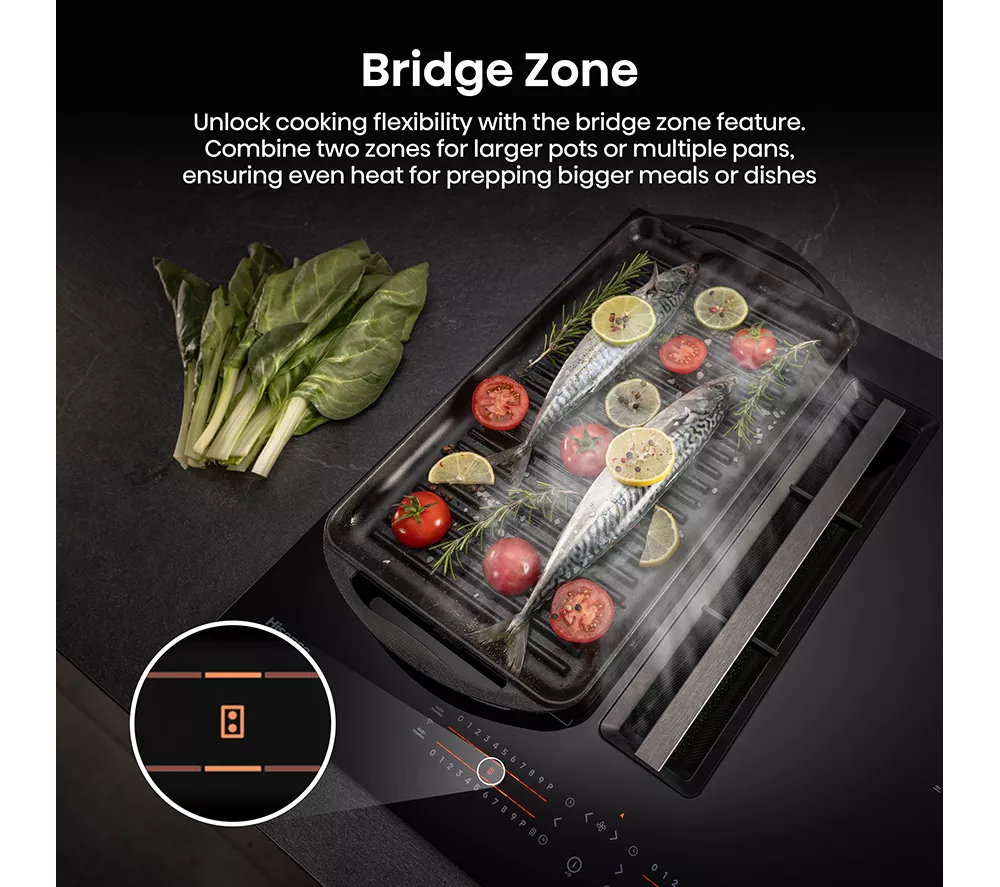 HISENSE Hi6 HEH8432BSCWF 83 cm Vented Induction Hob with Bridge Zone - Black