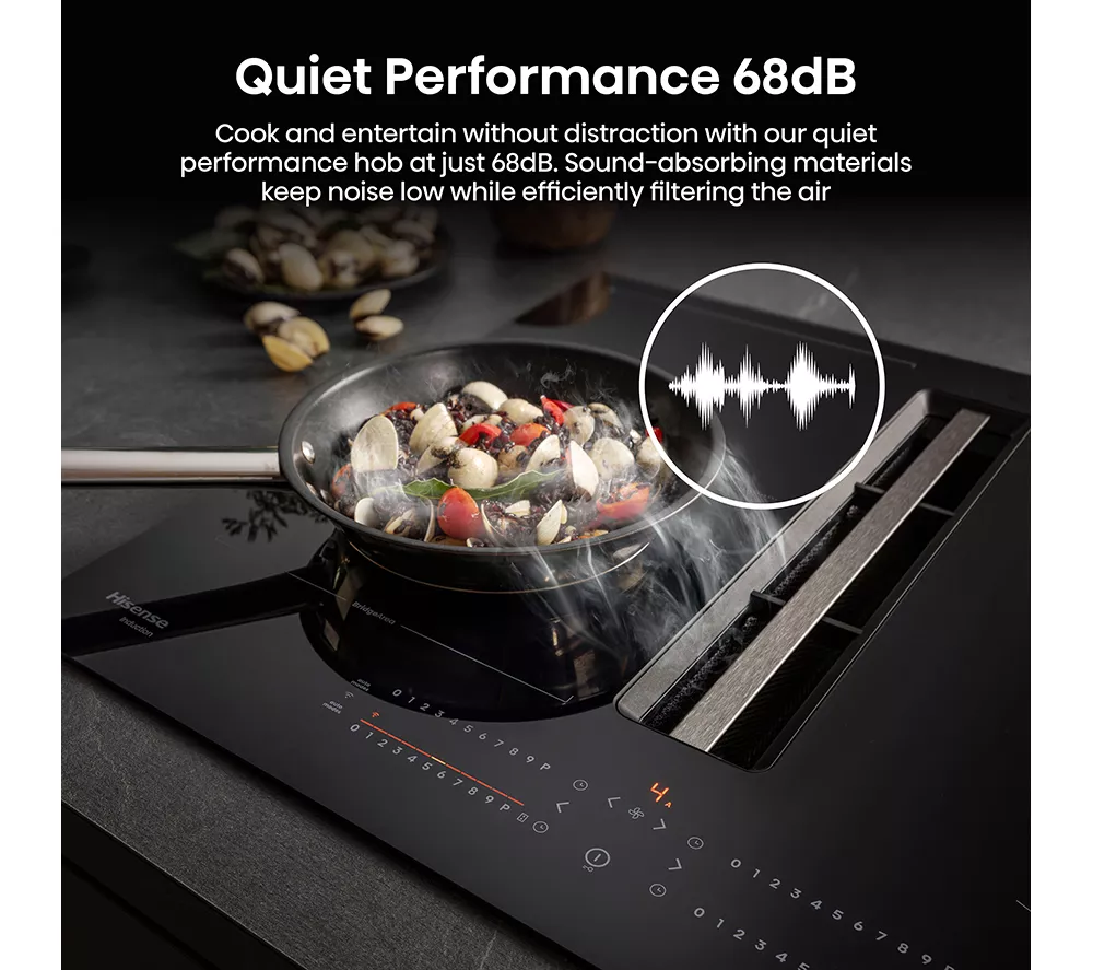 HISENSE Hi6 HEH8432BSCWF 83 cm Vented Induction Hob with Bridge Zone - Black