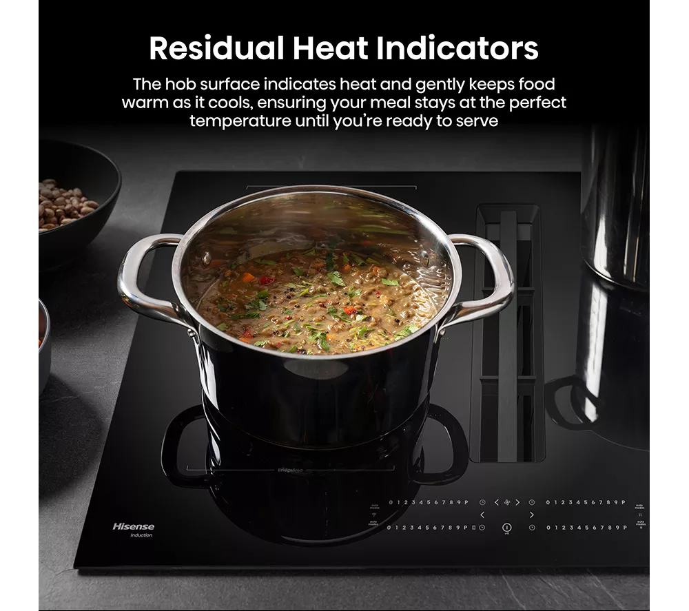 HISENSE Hi6 HEH8432BSCWF 83 cm Vented Induction Hob with Bridge Zone - Black
