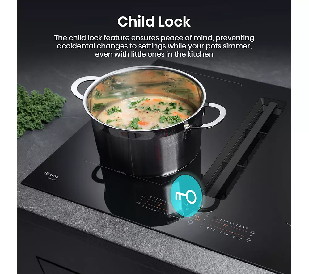 HISENSE Hi6 HEH8432BSCWF 83 cm Vented Induction Hob with Bridge Zone - Black