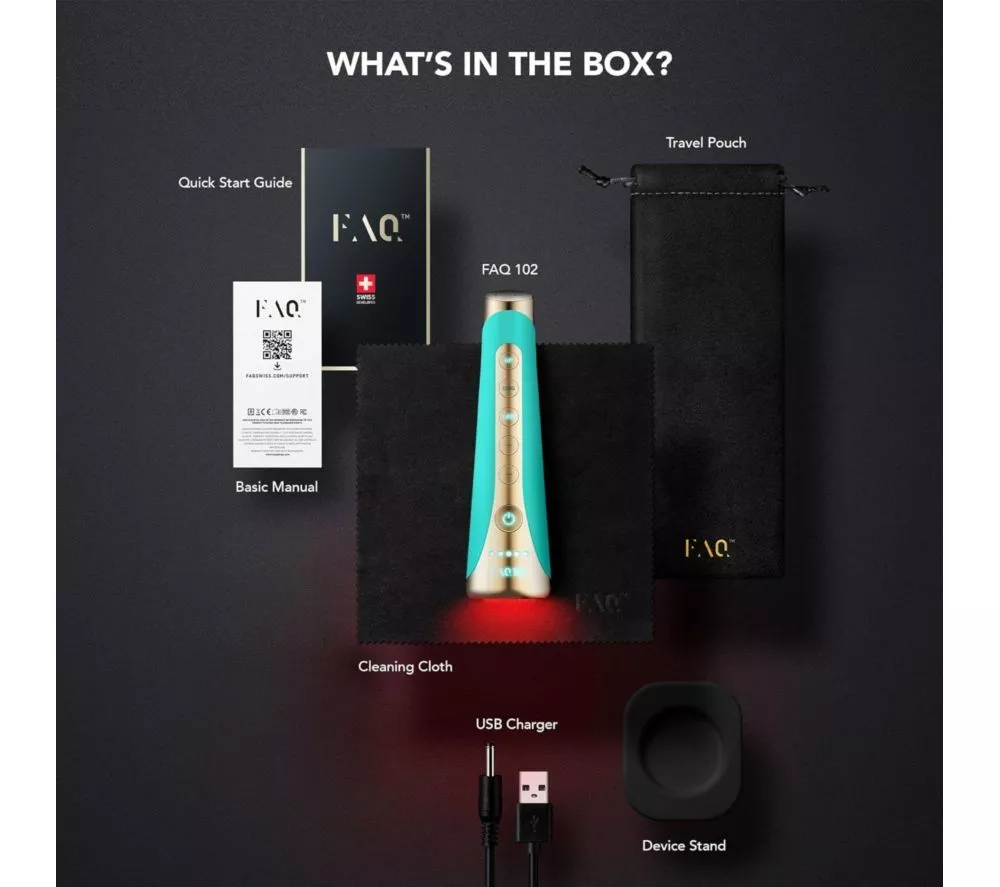 FOREO FAQ 102 High-Frequency Red Light Therapy LED Wand - Topaz
