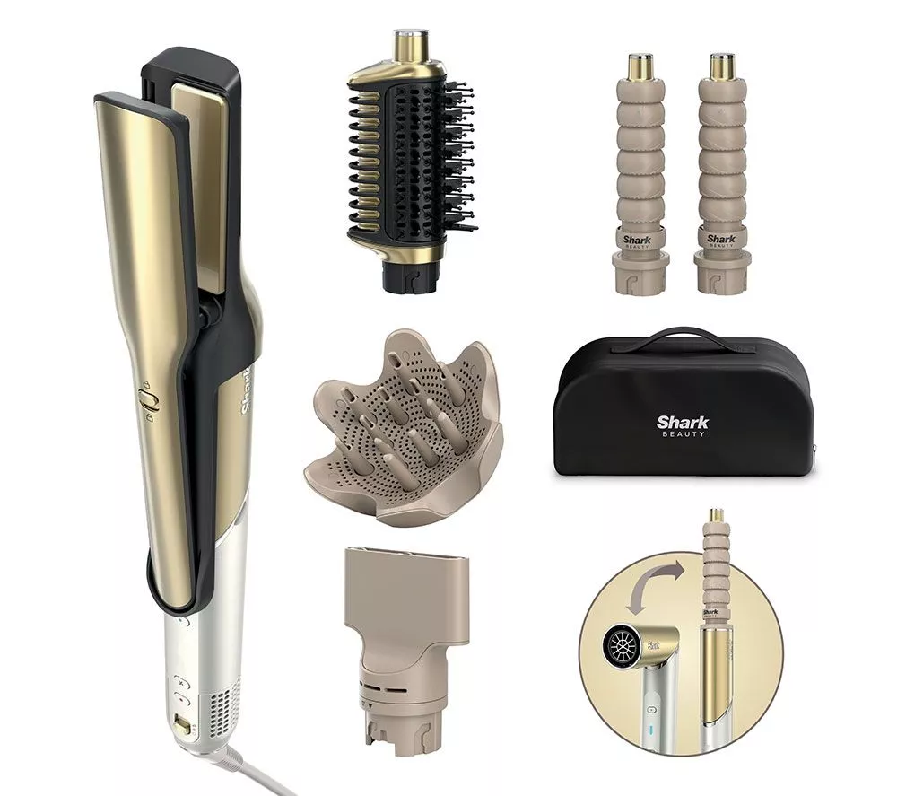 SHARK Glam Straight, Waves & Curls Multi-Styler HD6052SUK - Gold