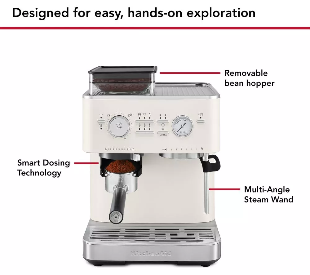 KITCHENAID 5KES6551BJPL Bean to Cup Espresso Machine - Porcelain White