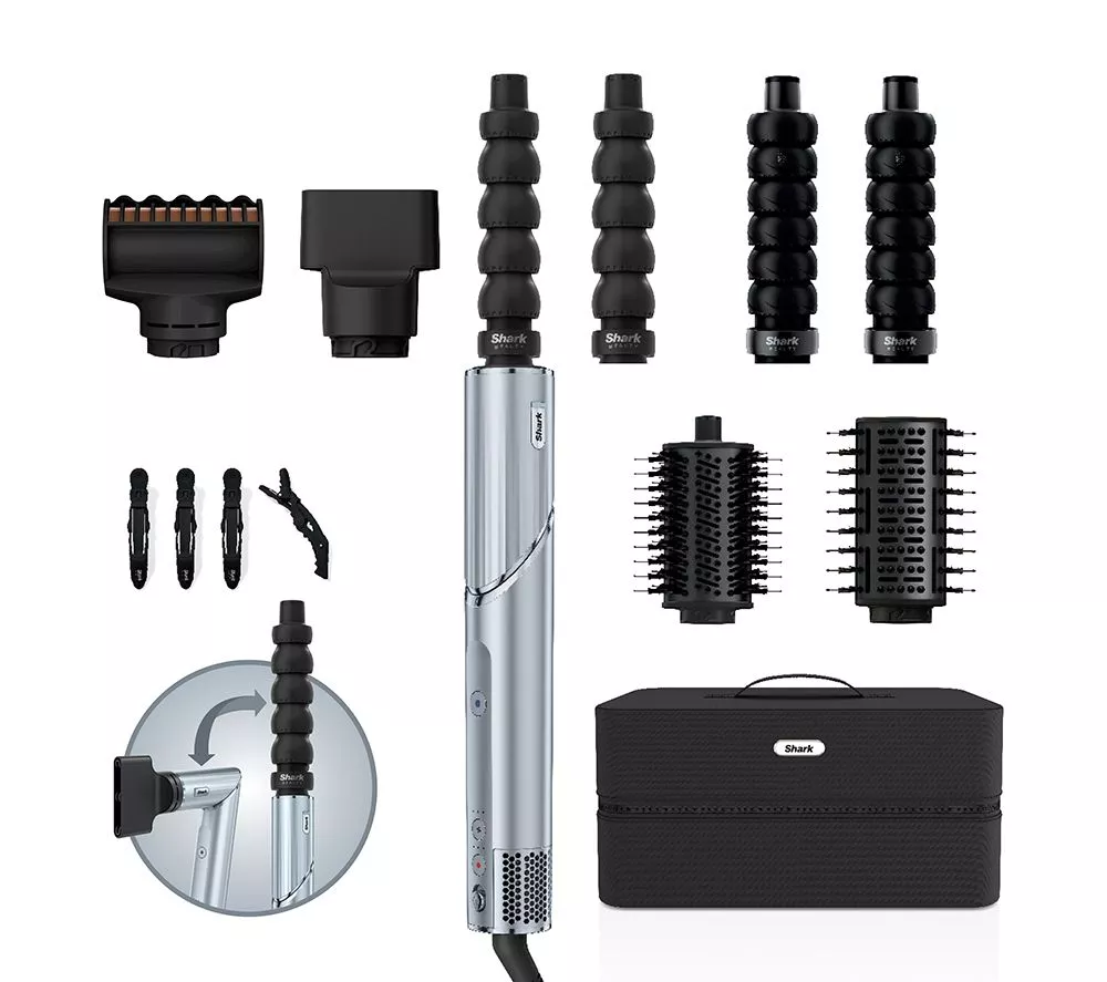 SHARK HD476WHUK Limited Edition FlexStyle Air Styler & Hair Dryer with Storage Case - Glacial Blue