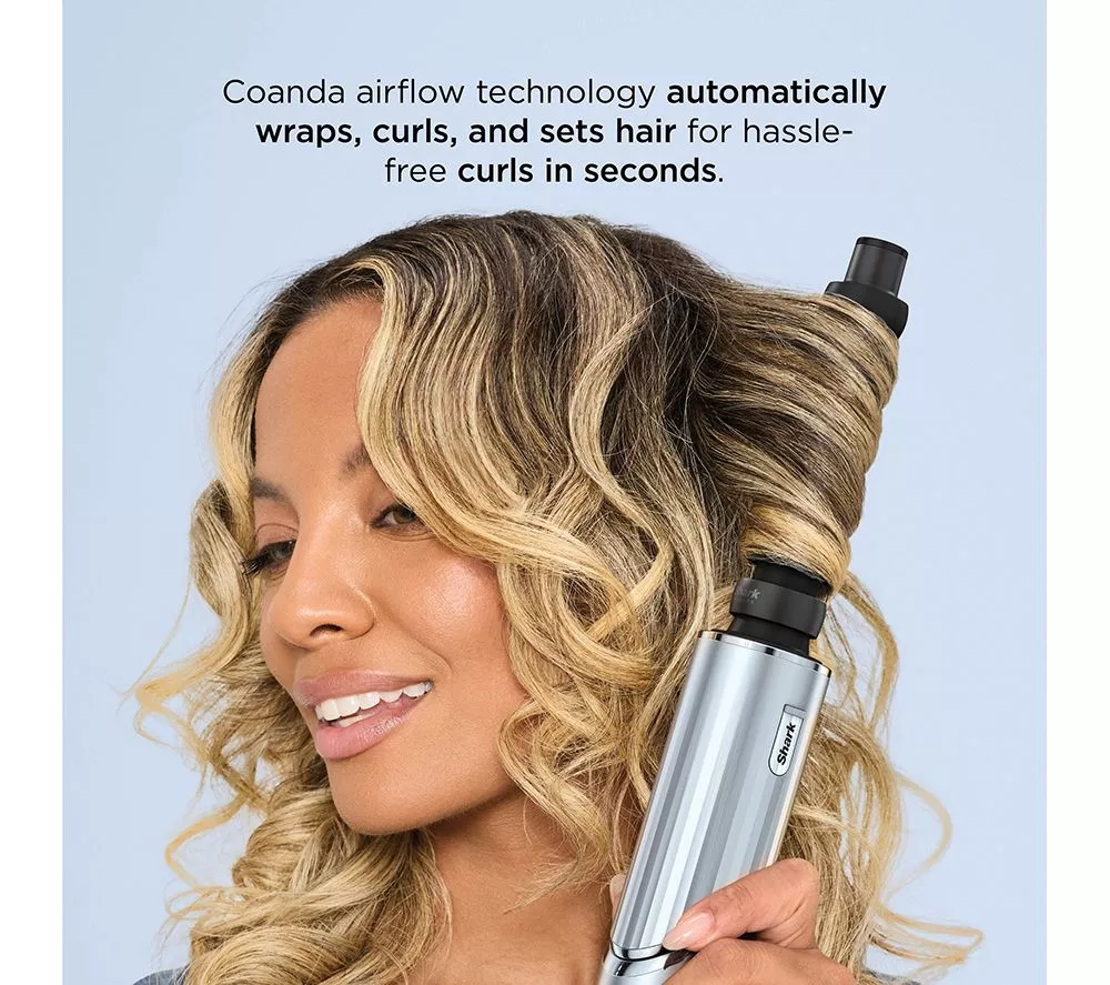 SHARK HD476WHUK Limited Edition FlexStyle Air Styler & Hair Dryer with Storage Case - Glacial Blue