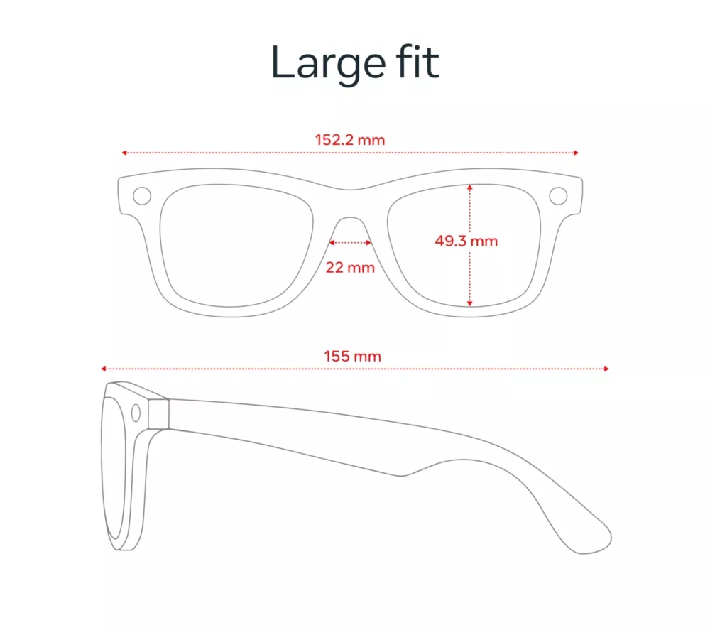 RAY-BAN Meta Wayfarer (Gen 2) Glasses - Matte Black with Polarised Gradient Graphite Lenses, Large