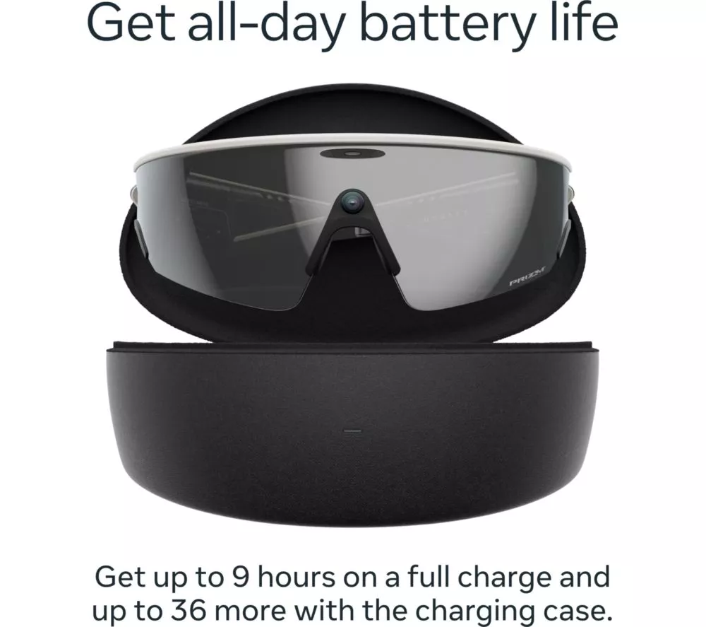 OAKLEY Meta Vanguard Glasses - White with Prizm Black Lenses