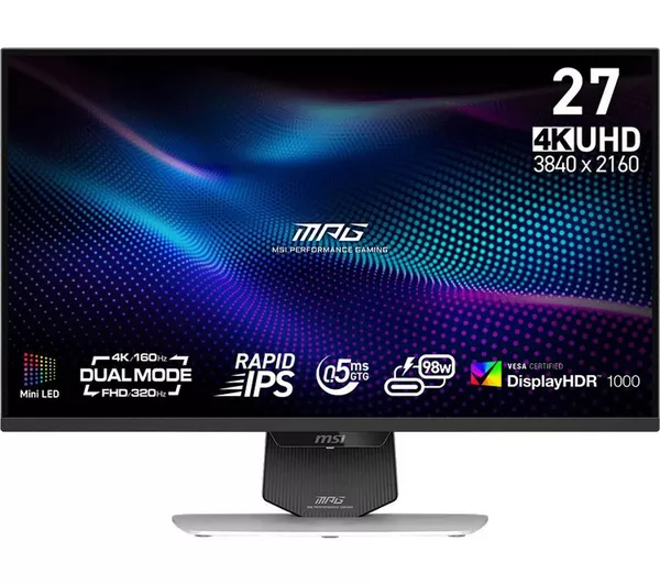 MSI MPG 274URDFW E16M 4K Ultra HD 27″ Rapid IPS Gaming Monitor – White