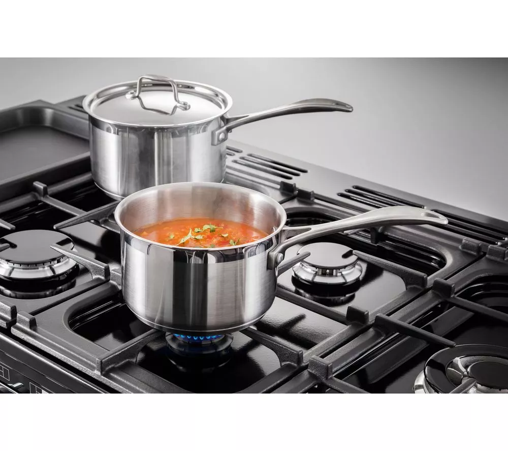 RANGEMASTER Professional Deluxe 90 Dual Fuel Range Cooker - Stainless Steel