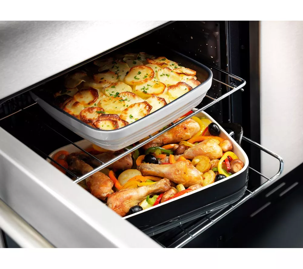 RANGEMASTER Professional Deluxe 90 Dual Fuel Range Cooker - Stainless Steel