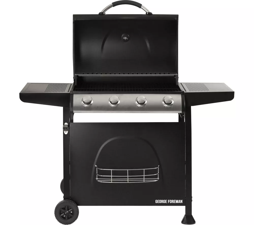 GEORGE FOREMAN GFGBBQ4B Portable 4 Burner Grill Gas BBQ - Black