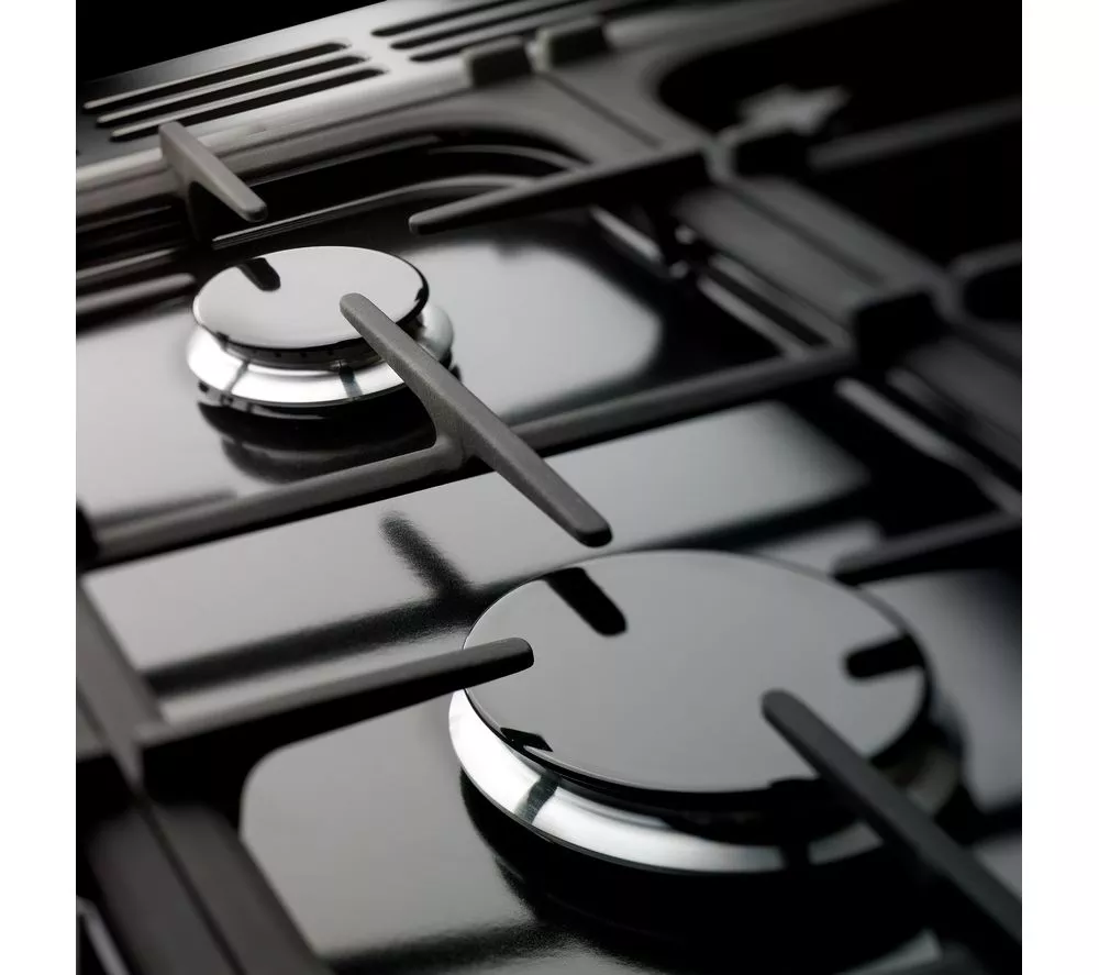 RANGEMASTER Kitchener KCH90DFFBL C Dual Fuel Range Cooker - Black & Chrome