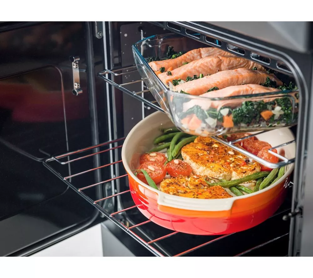 RANGEMASTER Kitchener KCH90DFFBL C Dual Fuel Range Cooker - Black & Chrome