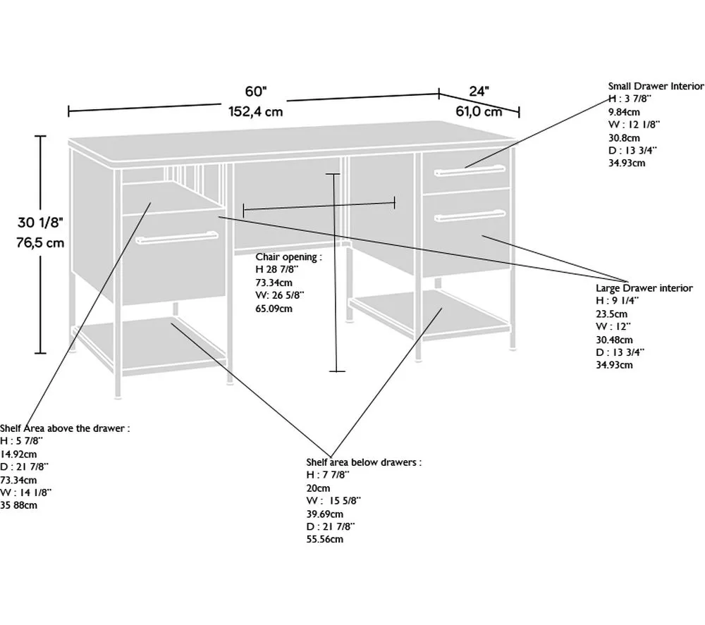 TEKNIK Boulevard Cafe Desk - Metal & Wood