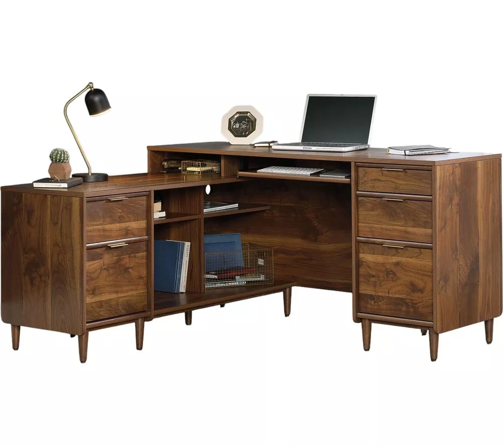 TEKNIK Clifton Place L-shaped Desk - Grand Walnut