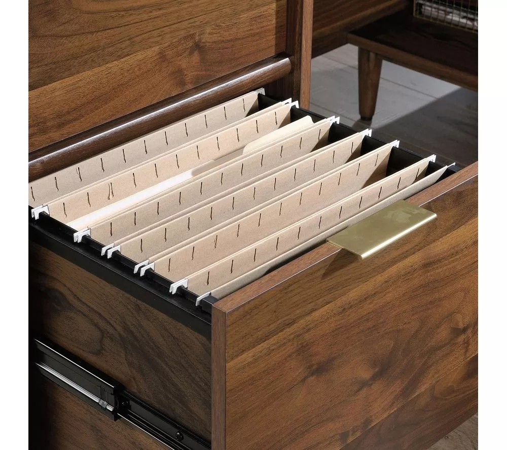 TEKNIK Clifton Place L-shaped Desk - Grand Walnut