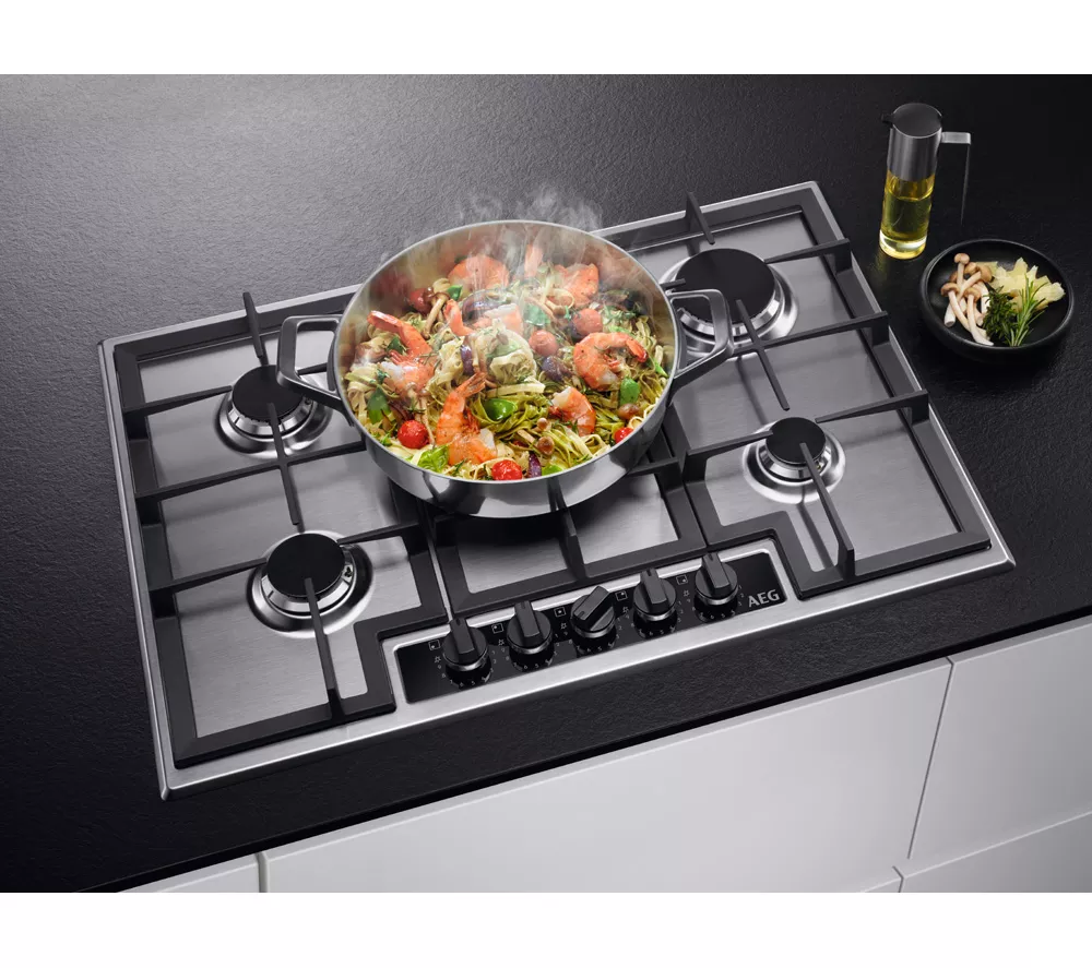 AEG HGB75420YM 75 cm Gas Hob - Stainless Steel