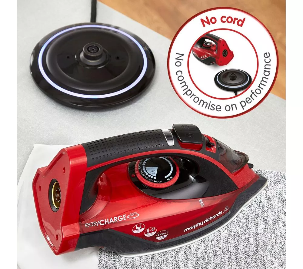 MORPHY RICHARDS Easycharge 303250 Cordless Steam Iron - Red & Black