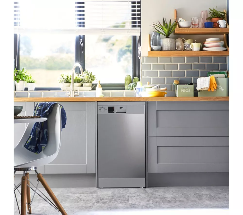 BEKO DVS04X20X Slimline Dishwasher - Stainless Steel