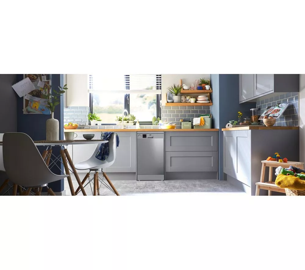 BEKO DVS04X20X Slimline Dishwasher - Stainless Steel