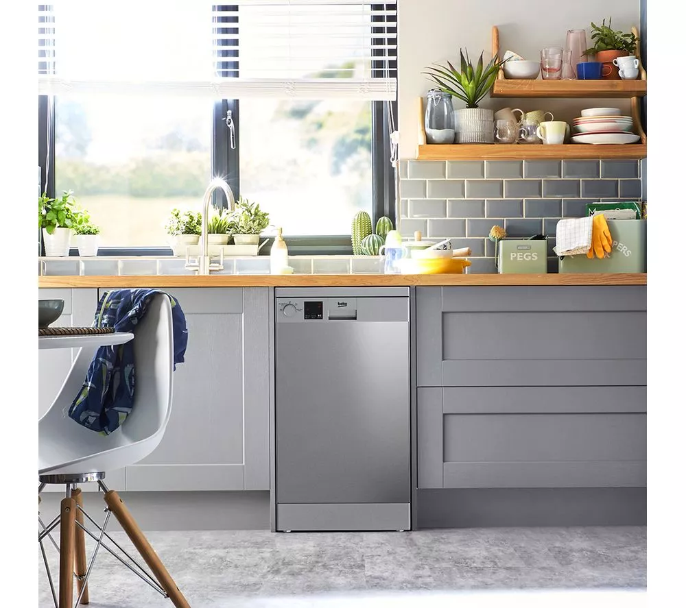 BEKO DVS04X20X Slimline Dishwasher - Stainless Steel