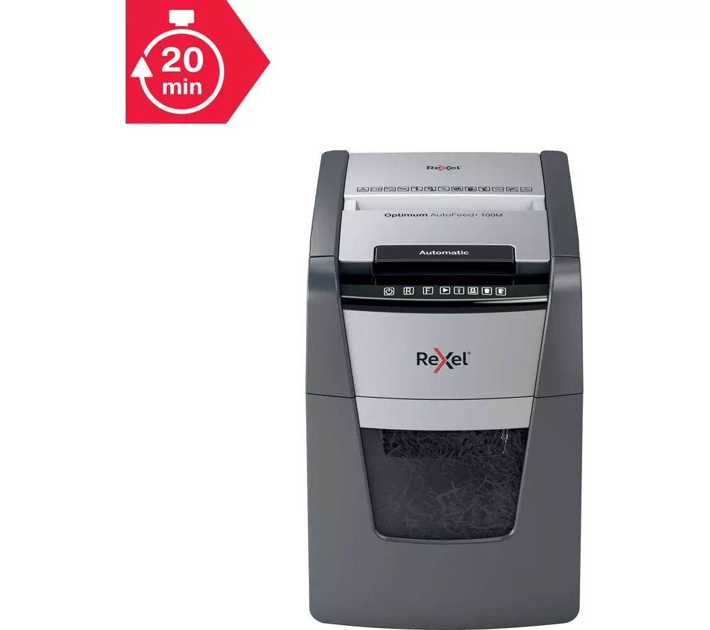 REXEL Optimum AutoFeed+ 100M Micro Cut Paper Shredder