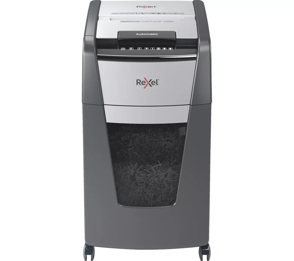 REXEL Optimum AutoFeed+ 225X Cross Cut Paper Shredder