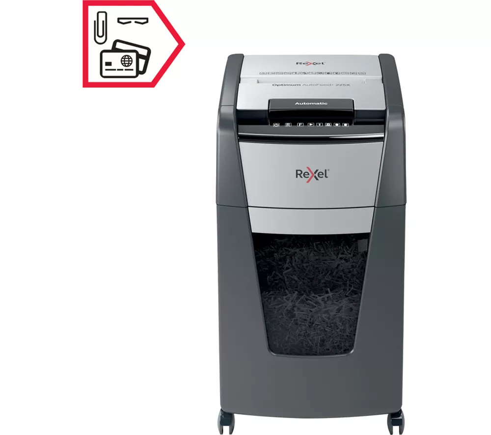 REXEL Optimum AutoFeed+ 225X Cross Cut Paper Shredder
