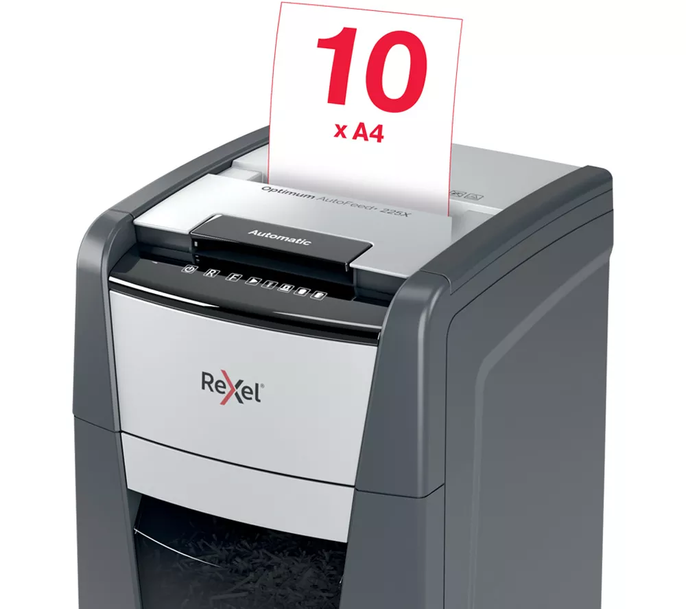 REXEL Optimum AutoFeed+ 225X Cross Cut Paper Shredder