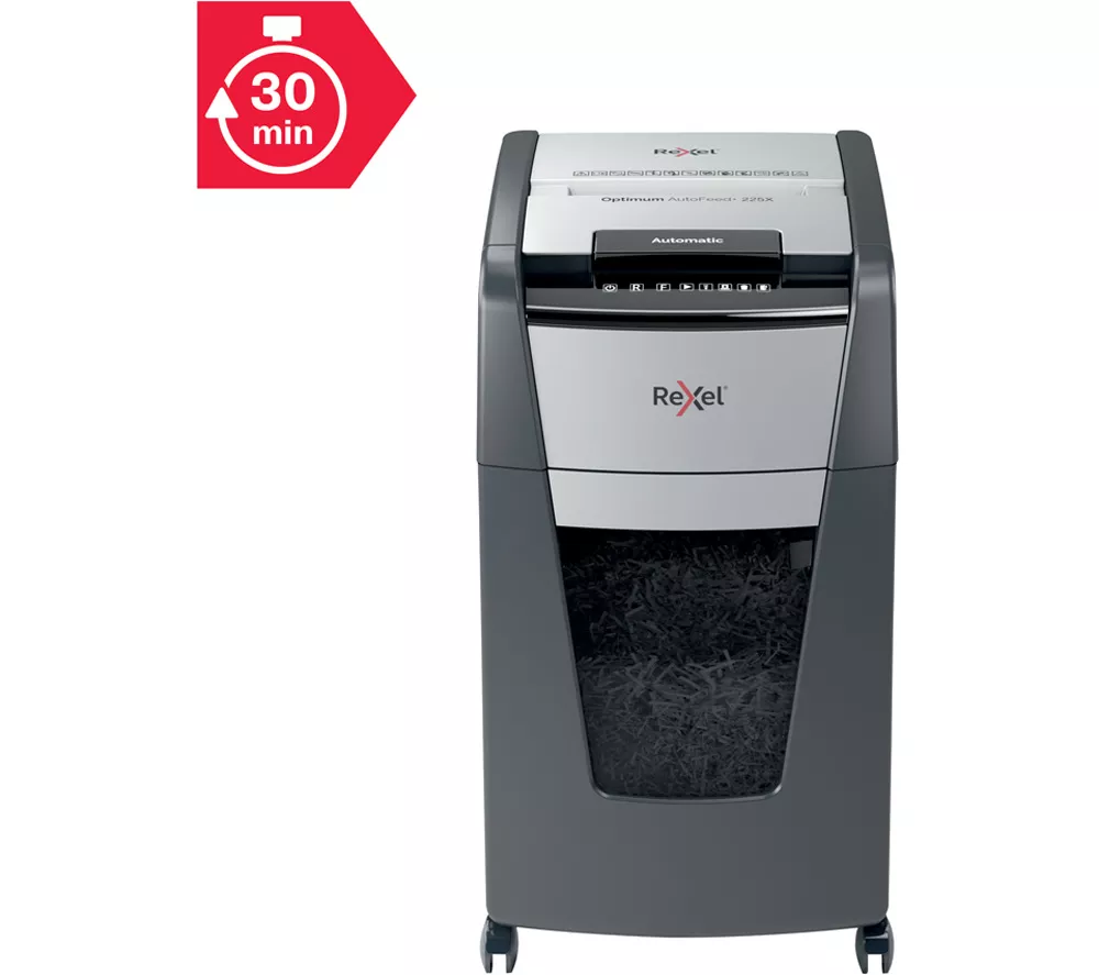 REXEL Optimum AutoFeed+ 225X Cross Cut Paper Shredder