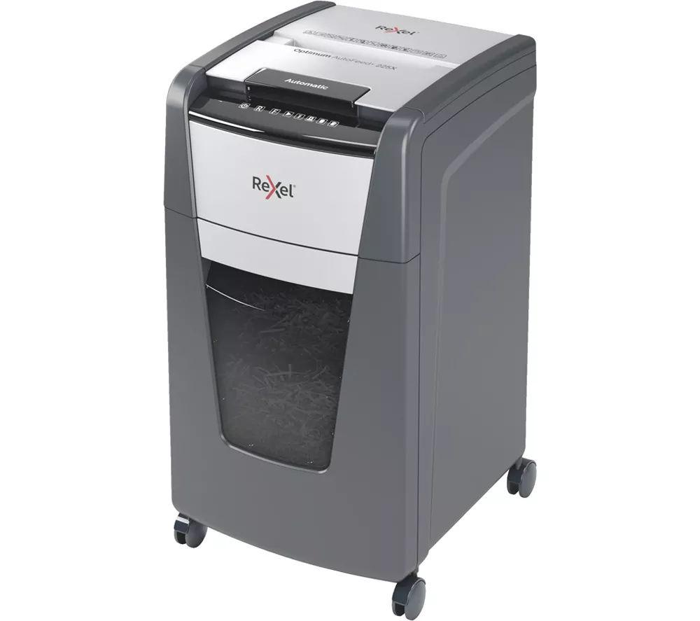 REXEL Optimum AutoFeed+ 225X Cross Cut Paper Shredder