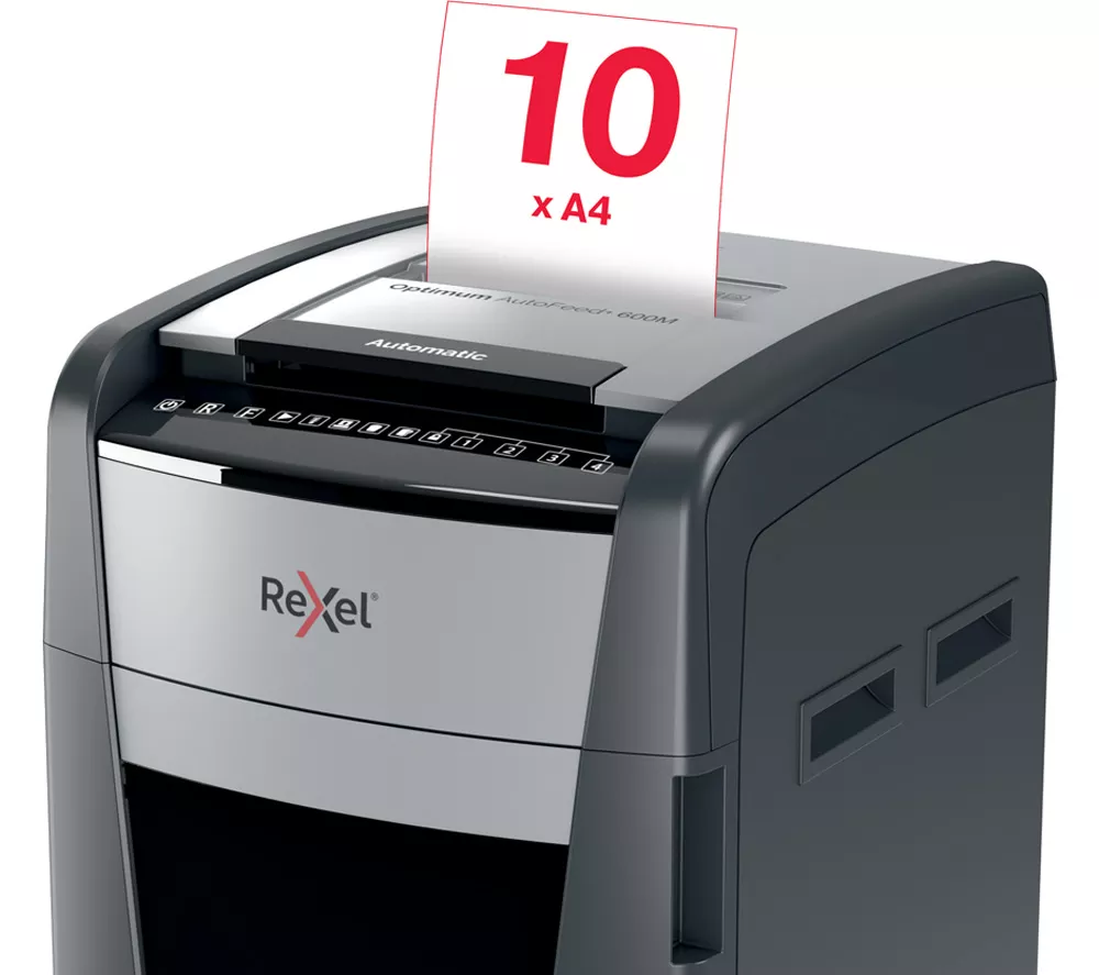 REXEL Optimum AutoFeed+ 600M Micro Cut Paper Shredder