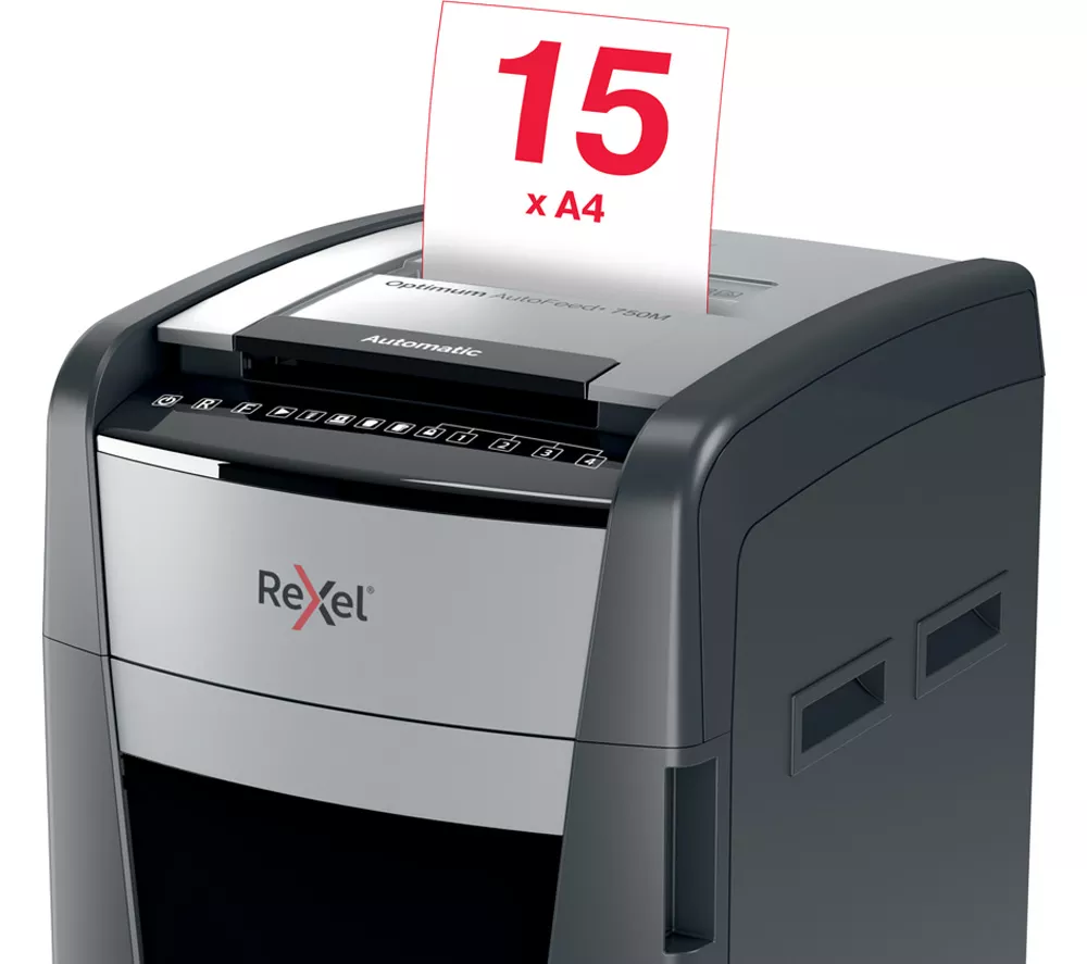 REXEL Optimum AutoFeed+ 750M Micro Cut Paper Shredder