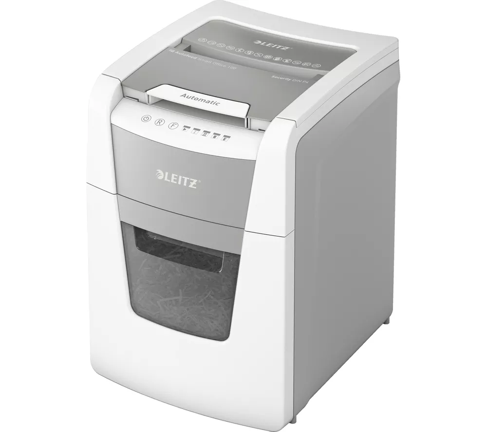 LEITZ IQ AutoFeed Small Office 100 P4 Cross Cut Paper Shredder