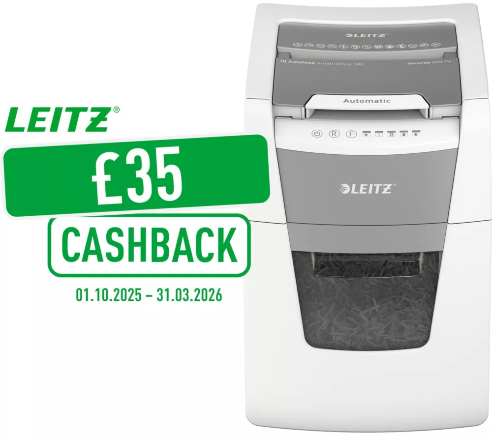 LEITZ IQ AutoFeed Small Office 100 P4 Cross Cut Paper Shredder