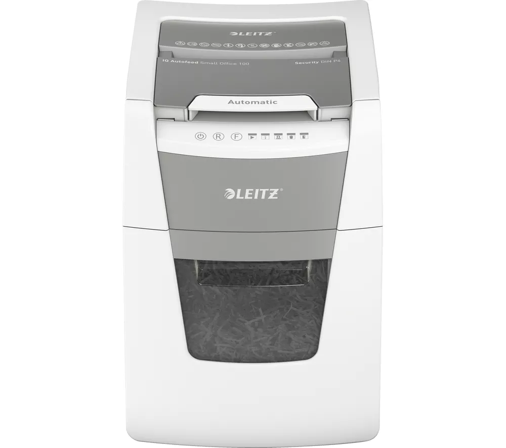 LEITZ IQ AutoFeed Small Office 100 P4 Cross Cut Paper Shredder