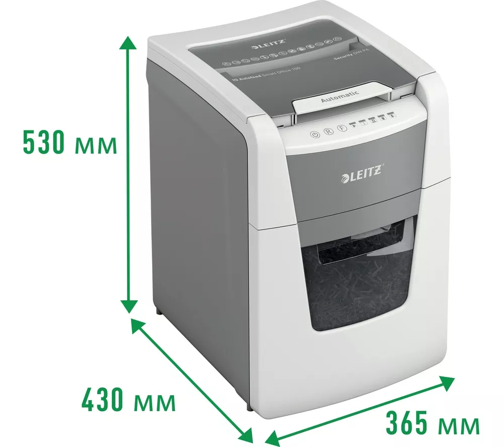 LEITZ IQ AutoFeed Small Office 100 P4 Cross Cut Paper Shredder