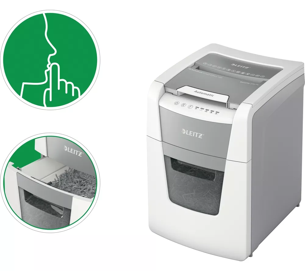 LEITZ IQ AutoFeed Small Office 100 P4 Cross Cut Paper Shredder