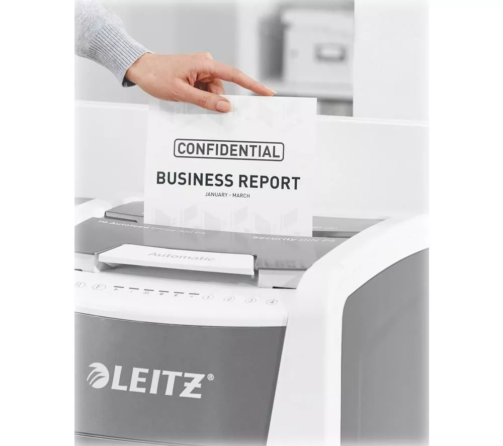 LEITZ IQ AutoFeed Office 300 P5 Micro Cut Paper Shredder