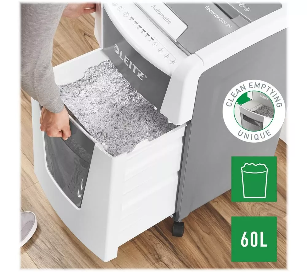 LEITZ IQ AutoFeed Office 300 P5 Micro Cut Paper Shredder