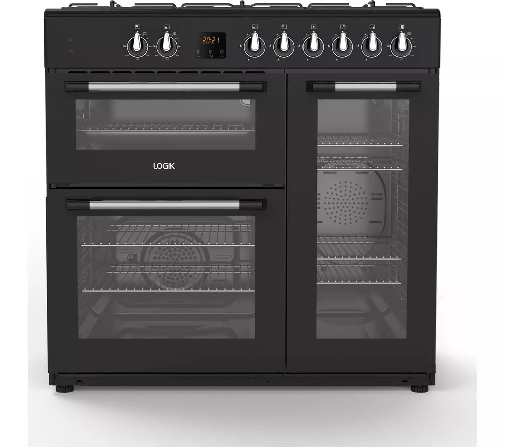 LOGIK LRC90B21 90 cm Dual Fuel Range Cooker - Black