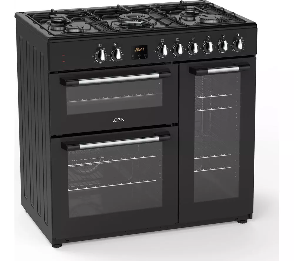 LOGIK LRC90B21 90 cm Dual Fuel Range Cooker - Black